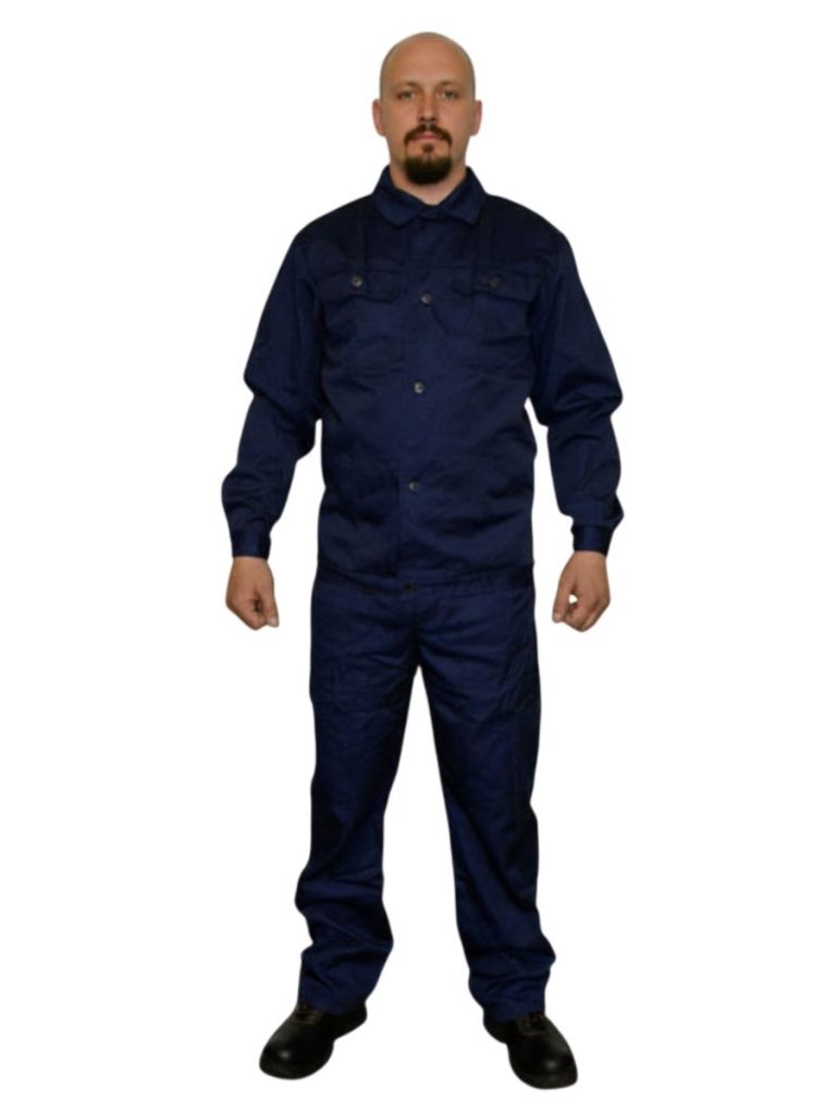 костюм робочий темно-синій з напівкомбінезоном (тк. саржа)